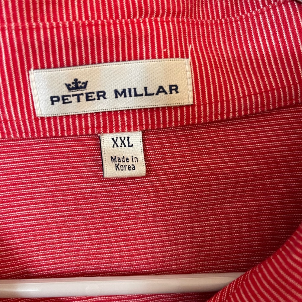Peter Millar Crimson Pinstripe Shirt XXL